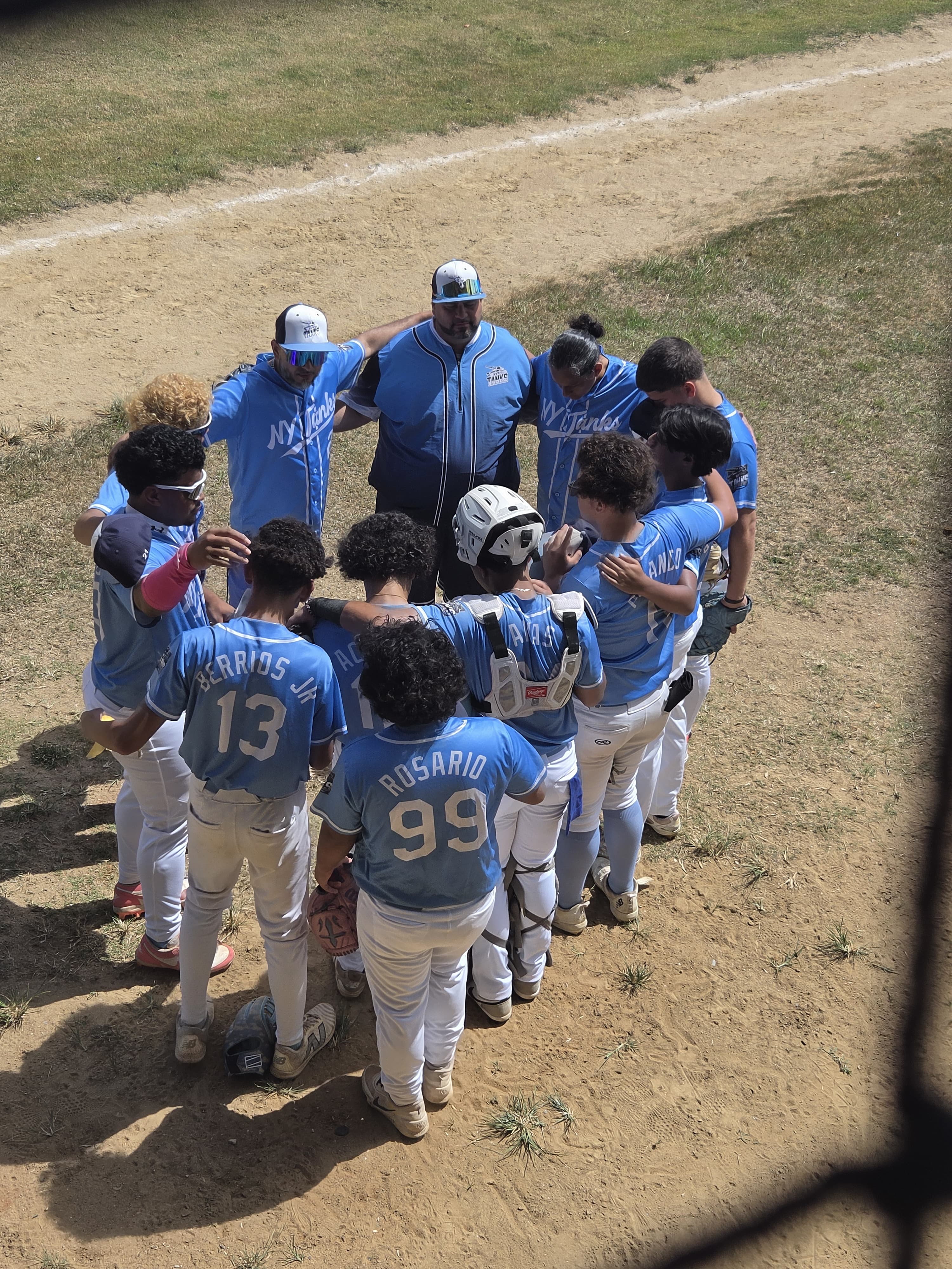 NY Tanks team huddle
