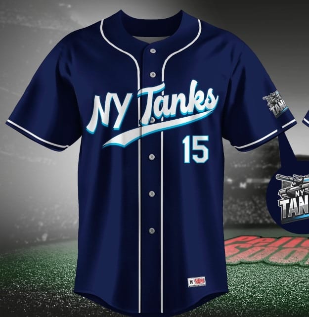 NY Tanks navy baseball uniform